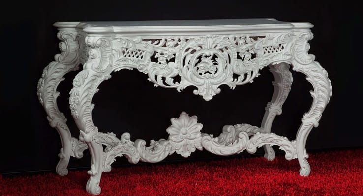 Hand finishing baroque wall table