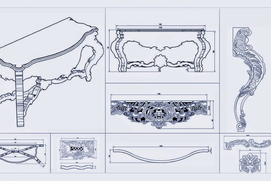 Baroque console table plans