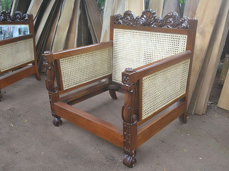 hand finishing the custom furniture