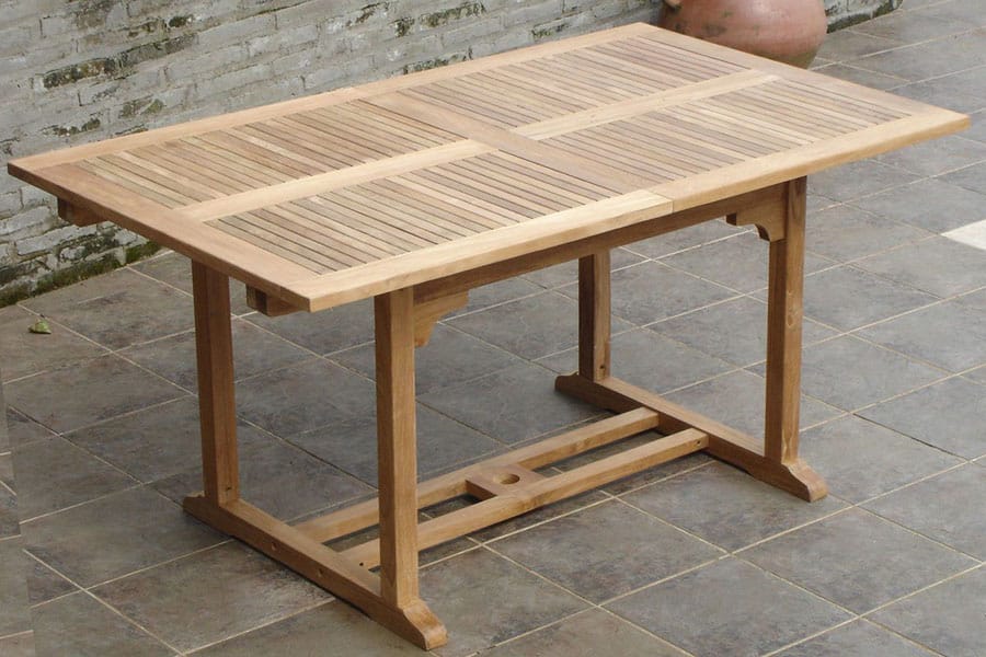 Teak extension dining table