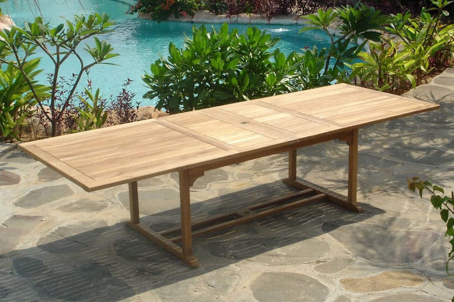 Double extensions garden table