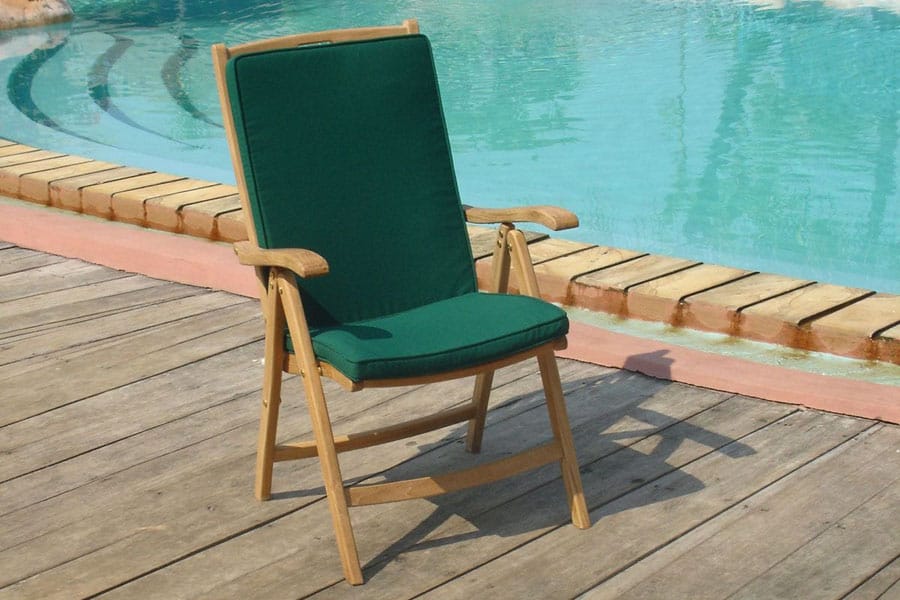 Teak reclining seat
