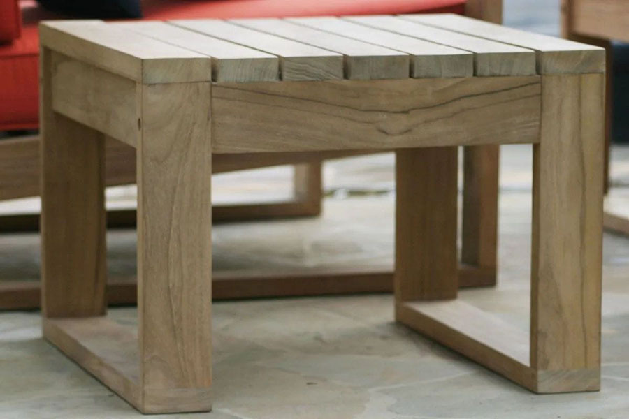 Teak side table flat pack