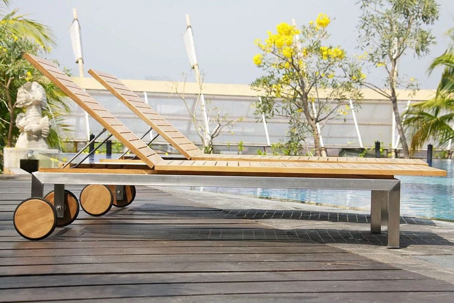 Teak and Stainless steel sun deck