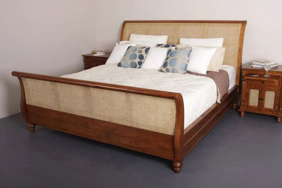 Sleigh bed cane