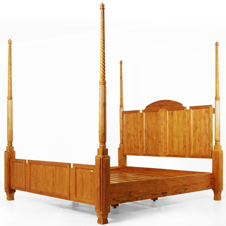 Plantation teak poster bed