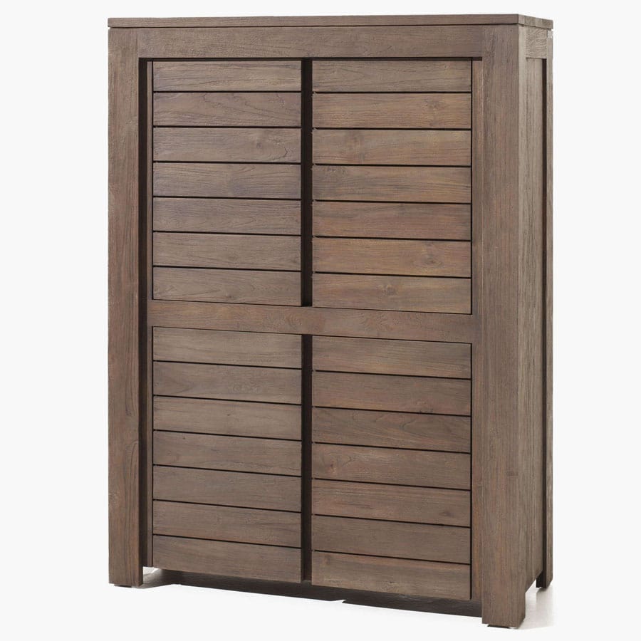 Reclaimed teak slats door wardrobe