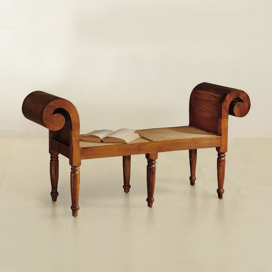 Teak backless bench