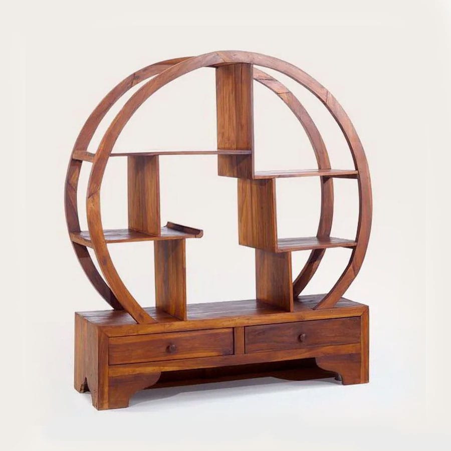 Round shelving unit 2 drawers