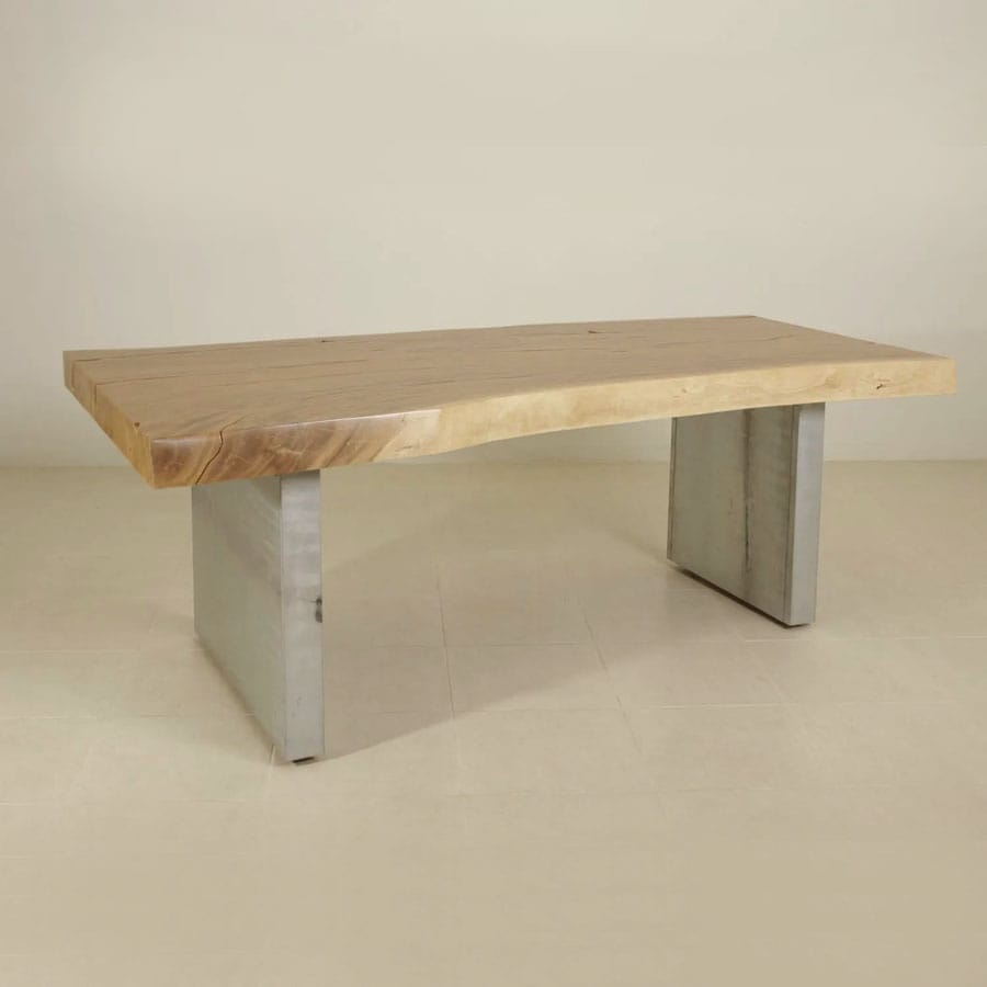 Single block silver pedestal table