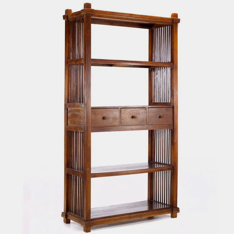 Teak bookshelf Trellis